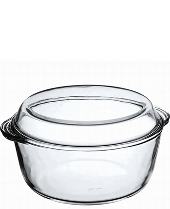Pekáč sklo pr.25v11cm kulatý s víkem 3 l. PASA